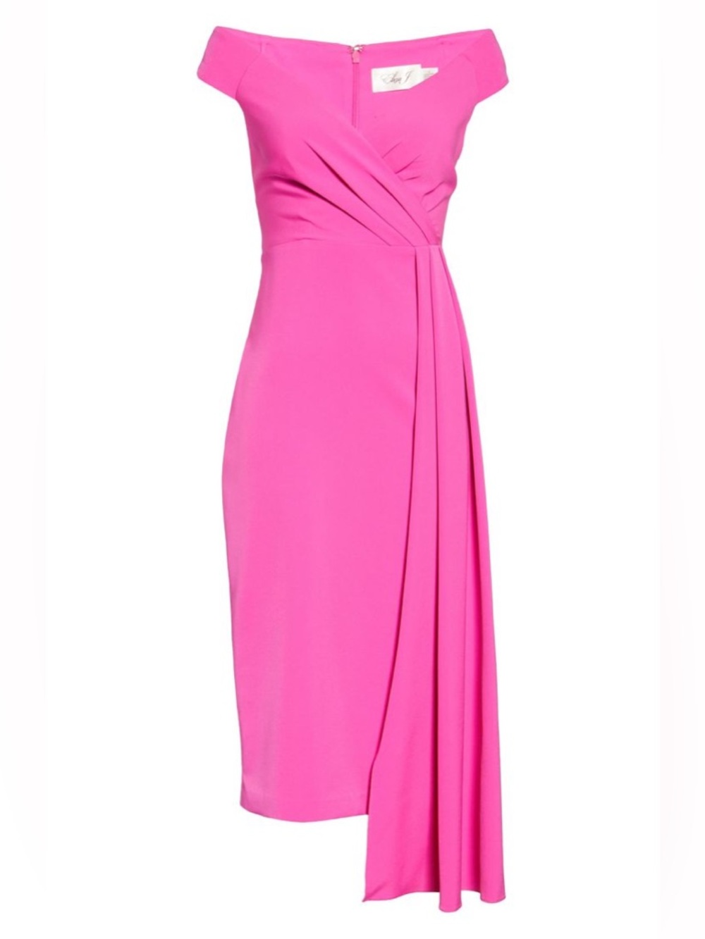 Eliza J Off-Shoulder Pleated Asymmetrical Cocktail Dress